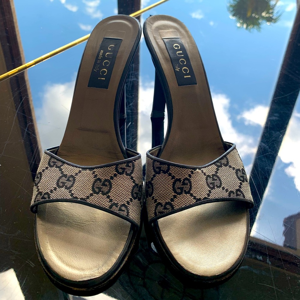Gucci Black And White Heels